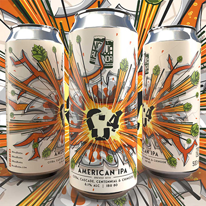 beer can design with explosive c4 beer