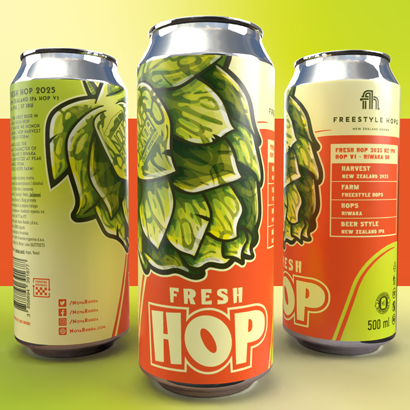 beer can illustration for fresh hop beer